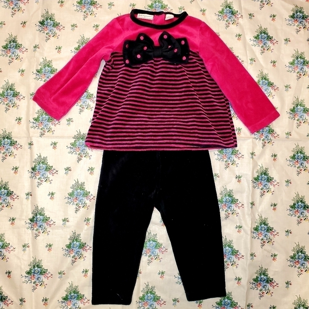 First Impressions Pink & Black Velour Outfit